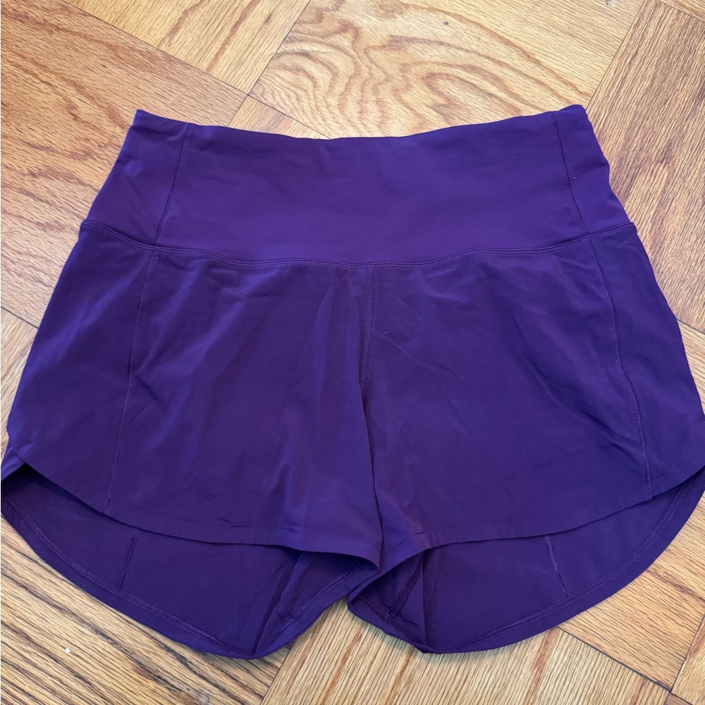 Purple lululemon speed up shorts